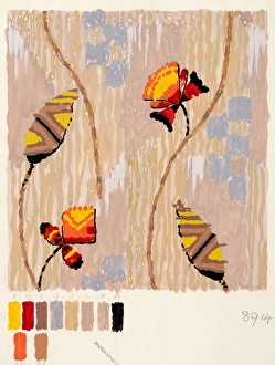 Design for Cretonne in art deco style Design for Cretonne in art deco style