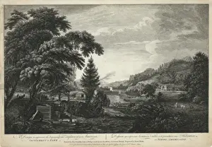 US Rural Landscape Prints: A design to represent the beginning and completion of an Ame