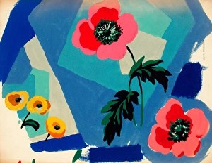 Design for Textile with bright flowers Design for Textile with bright flowers