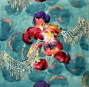 Design for Textile with colourful feathers Design for Textile with colourful feathers