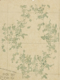 Design for Textile or Wallpaper with pale green leaves Design for Textile or Wallpaper with pale green leaves
