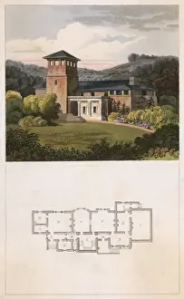 English Country House Design Prints: Design for a Villa
