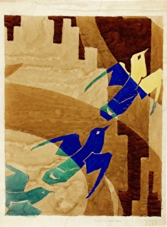 Design for Woven Textile with flying birds Design for Woven Textile with flying birds