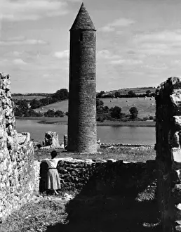 Devenish Round Tower Print, 12th century, Northern Ireland