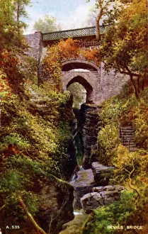 Devils Bridge Print, Aberystwyth, Ceredigion Wales 1910s
