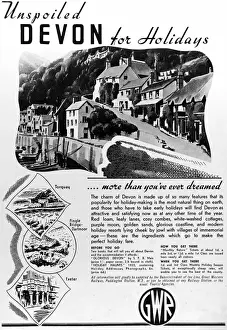 Great Western Railway Advertising Prints: Devon for holidays