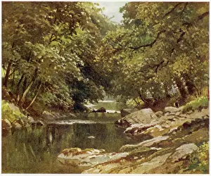 Old England Landscapes Prints: Devon / Tavy River 1909