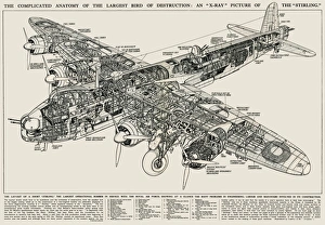 Diagram of The Short Stirling aeroplane 1942 Diagram of The Short Stirling aeroplane 1942