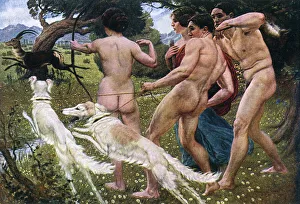 Diana the Huntress - with Attendants and Borzois Diana the Huntress - with Attendants and Borzois