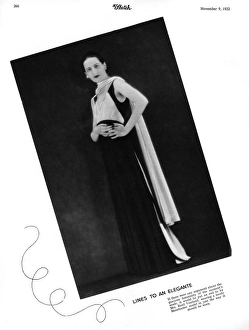 Diana Vreeland wearing elegant Mainbocher dress Diana Vreeland wearing elegant Mainbocher dress