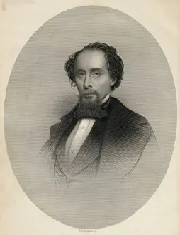 Victorian Author Image Prints: Dickens Baker Eng