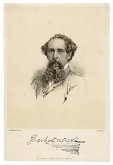 English Writer Biography Prints: Dickens (Brown)