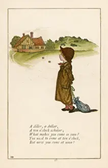 Nursery Rhyme Illustrations For Sale Prints: A Diller a Dollar