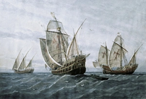 Discovery of America (1492). The caravels that Discovery of America (1492). The caravels that