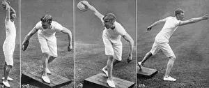 Prints of Classic Games at Shepherds Bush - Four positions in throwing the discus Sport Prints: Discus Throwing - Olympics, London 1908 Classic Games Print