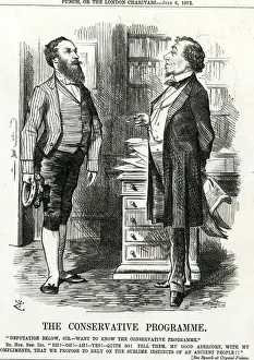 Victorian Era Cartoon Art Prints: Disraeli / Tory Programme