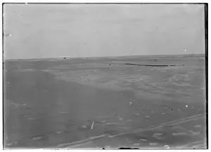 Wright Brothers Flight Prints: Distant view of the Wright airplane just after landing, take