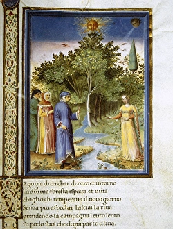 The Divine Comedy. Dante and Virgil in Purgatory. Folio 177 The Divine Comedy. Dante and Virgil in Purgatory. Folio 177