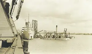 A Dockside Facility for Loading Bananas Print
