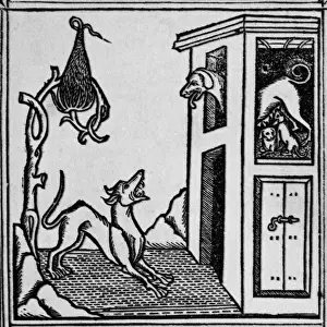 Literary History Images Prints: The two dogs