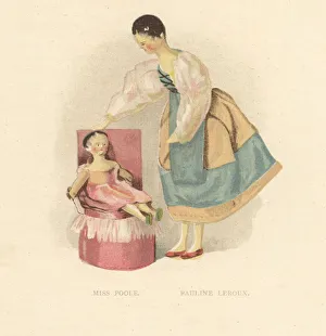 Dolls of ballet dancer Pauline Leroux and child actress Dolls of ballet dancer Pauline Leroux and child actress