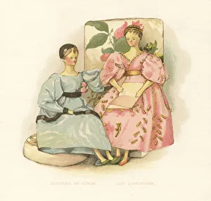 Dolls of courtiers Duchesse de Conde and Lady Barrington Dolls of courtiers Duchesse de Conde and Lady Barrington