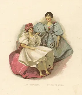 Dolls of courtiers Lady Shrewsbury and the Duchess of Guido Dolls of courtiers Lady Shrewsbury and the Duchess of Guido