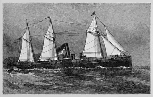 Vintage Marine Transport Prints: Dolphin Steamer