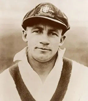 Don Bradman Portrait Print - Australian Cricketer