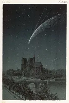 Donati's Comet Print: Paris Skyline Observation