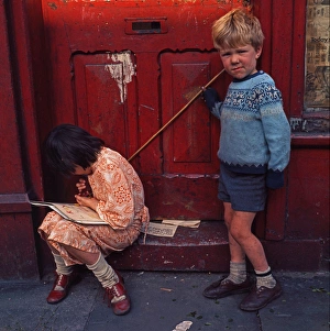 Doorstep Artist. Light Pipe Hall Road, Stockton 1970s Doorstep Artist. Light Pipe Hall Road, Stockton 1970s