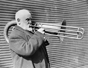 Historical Music Photographs Prints: Double-Slided Trombone