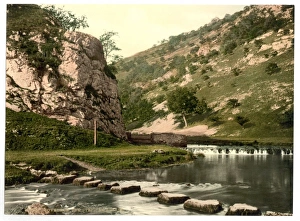 Dovedale, stepping stones, Derbyshire, England Dovedale, stepping stones, Derbyshire, England