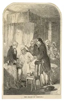 18th Century English Literature Prints: Dr Johnson / Deathbed
