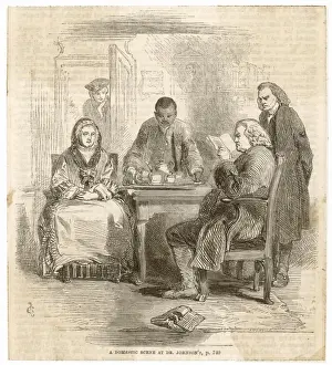Literary Figures Of England Prints: Dr Johnson / At Home