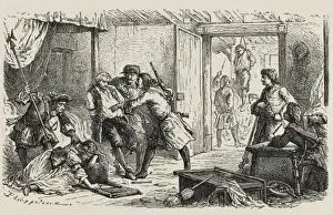 Print of French Protestants in the Dragonnades
