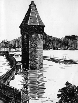 Drawing by Harold Auerbach, Lucerne, Switzerland Drawing by Harold Auerbach, Lucerne, Switzerland