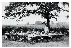 Drawing lesson, Fyfield Residential Open Air School, Essex Drawing lesson, Fyfield Residential Open Air School, Essex