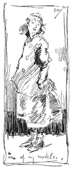 Victorian Era Artists Prints: Drawing by Phil May of one of his models