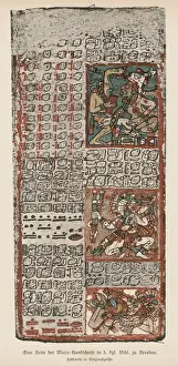 Dresden Codex Print: Gods and Demons from Ancient Mayan Manuscript