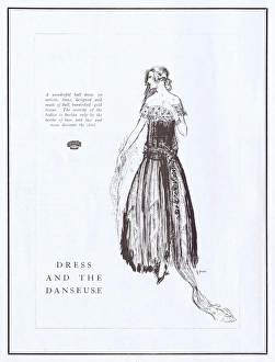 Dress and Danseuse - a sketch by Peres for a ball dress, 19 Dress and Danseuse - a sketch by Peres for a ball dress, 19