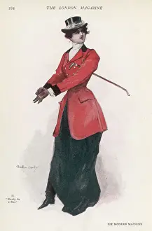 Elegant Young Woman in Riding Gear Print