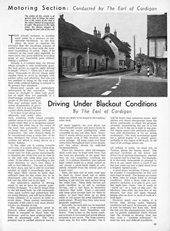 Driving under blackout conditions, 1939 Driving under blackout conditions, 1939
