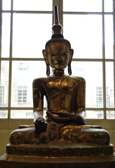 Dry lacquer sculpture of the Buddha. Rangoon, Burma (Myanmar Dry lacquer sculpture of the Buddha. Rangoon, Burma (Myanmar