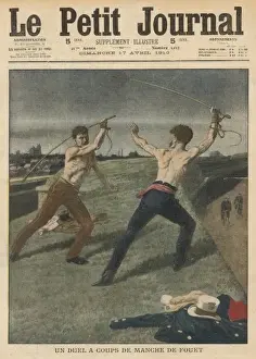 19th Century Street Scene Prints: Duel with Whips