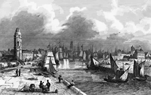 Dunkerque circa 1825 Print: A Channel Port Scene