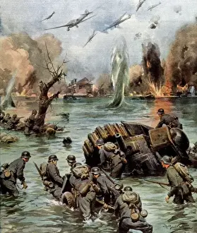 Dunkirk Evacuation Print: British Forces Fleeing the Beaches