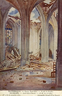 Dunkirk, France - Saint Eloi church, WW1 Dunkirk, France - Saint Eloi church, WW1