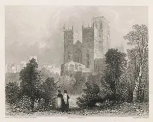 Prints of Romantic view of Durham Cathedral Durham Prints: Durham Cathedral Print 1837 Romantic View