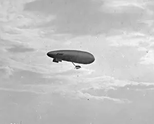 Early 20th Century Flight Prints: Early British dirigible in flight